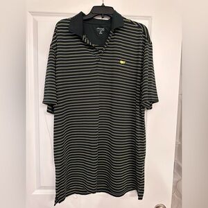 Masters Black Polo with Yellow Stripes